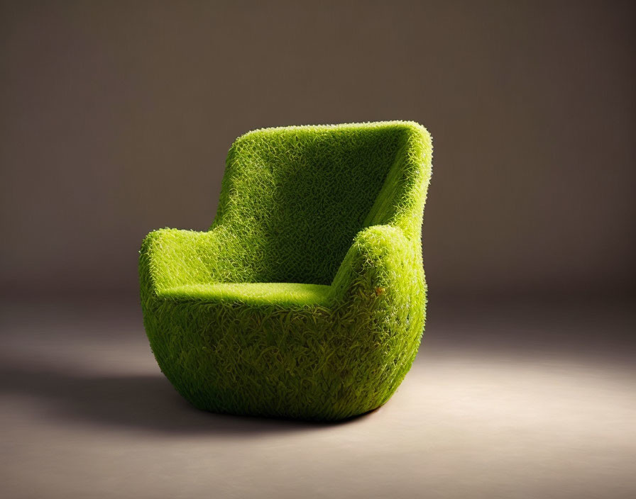 An armchair made out of grass