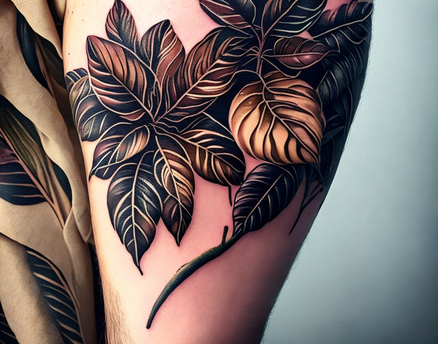 tattoo of intertwined chocolate and coffee plants