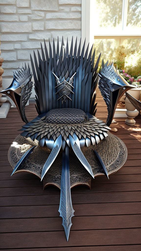 Game of thrones inspired seat made of swords