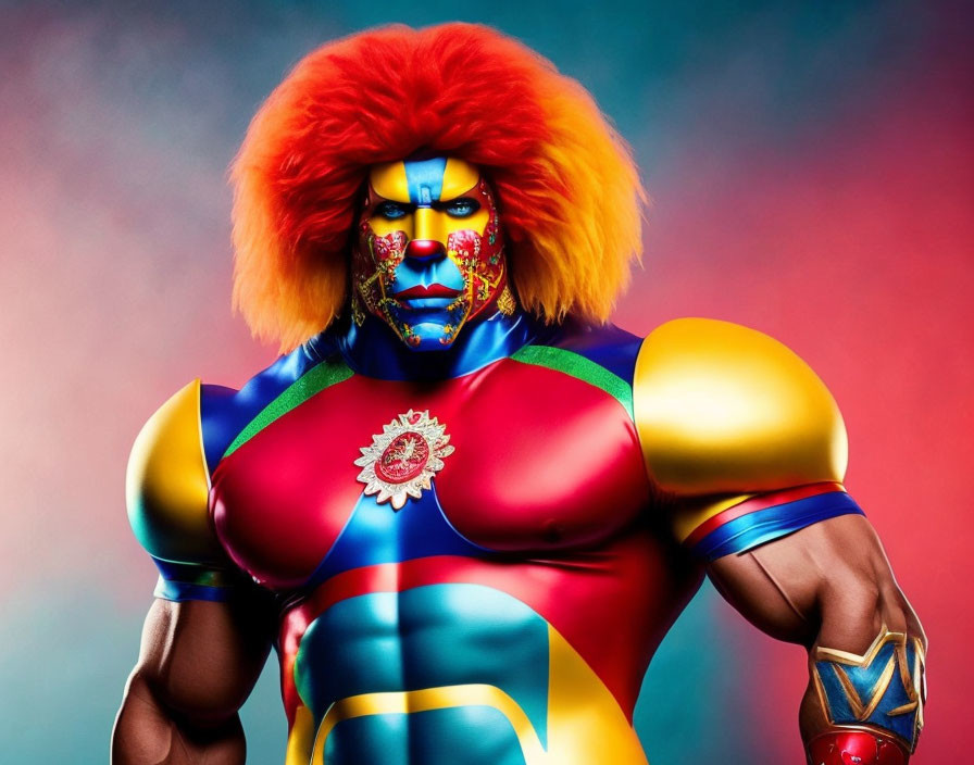 A combo of Ronald McDonald and Ultimate Warrior