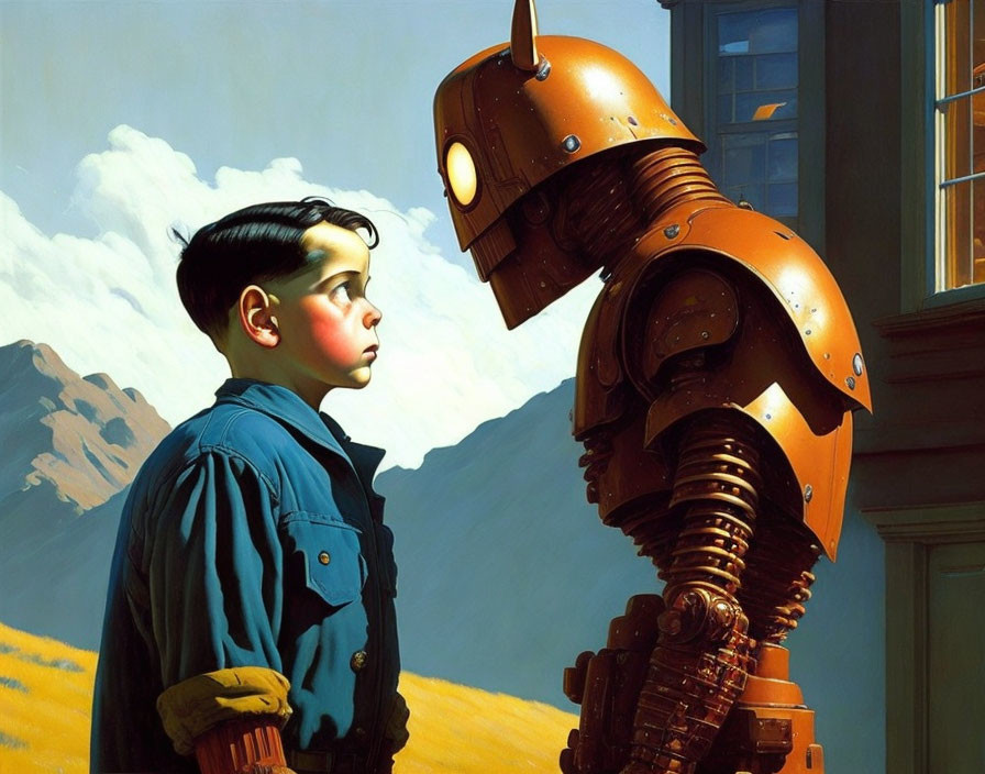 The Iron Giant by Edward Hopper & Norman Rockwell