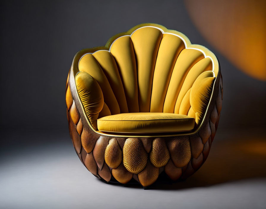 An armchair in the shape of a jackfruit