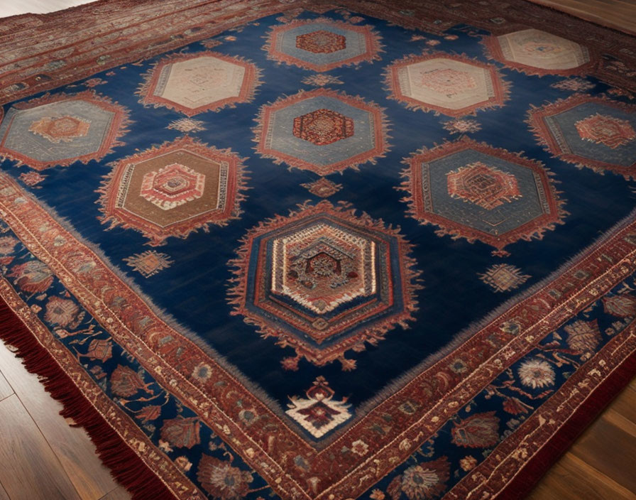 wooden rug on Persian floor