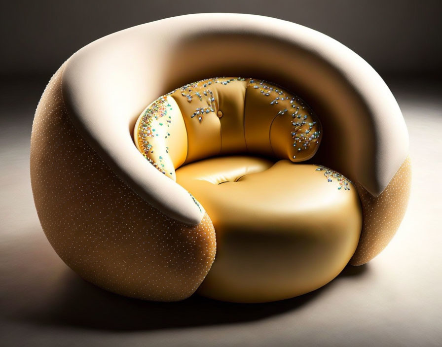 An armchair in the shape of a bagel