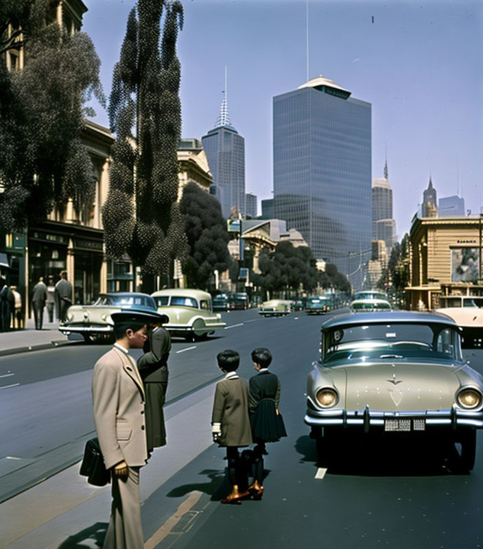 Melbourne street scene photo from the early 1960s