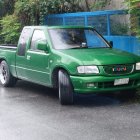 Vintage Green Fiat 124 Sport Coupé with Chrome Bumpers