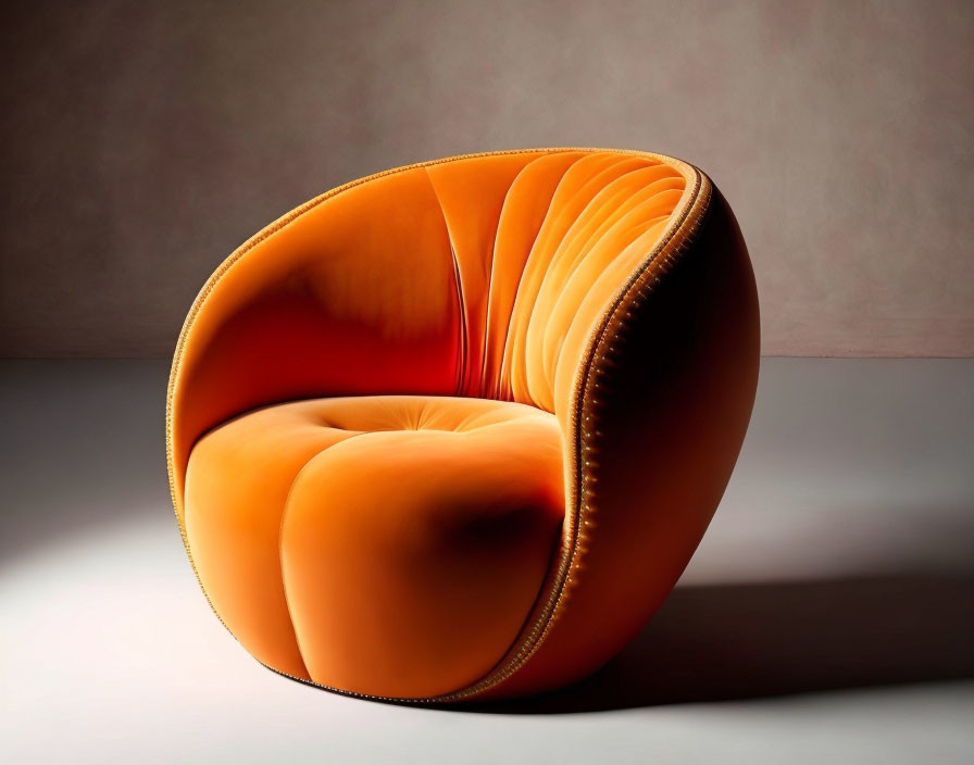 An armchair in the shape of an apricot