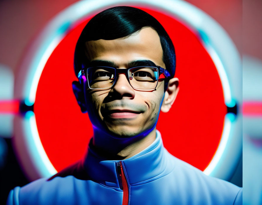 Demis Hassabis dressed as HAL 9000 for Halloween