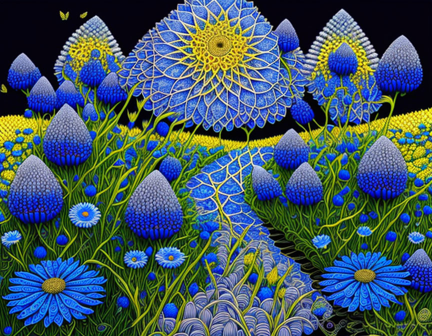 Blue Corn Flowers 