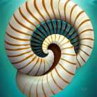 Colorful Nautilus Shell Illustration with Intricate Patterns
