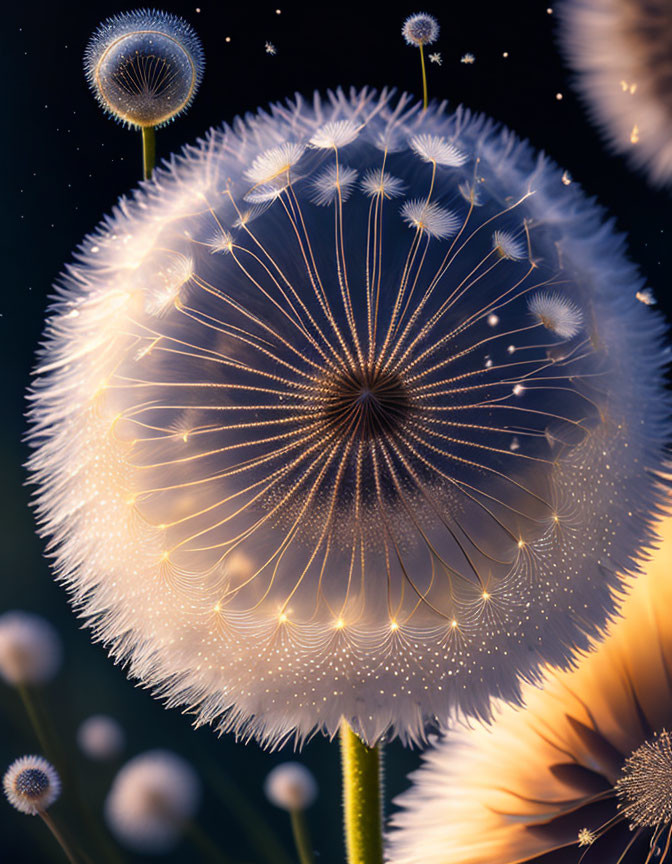 Dandilion A humble flower with radiant light,