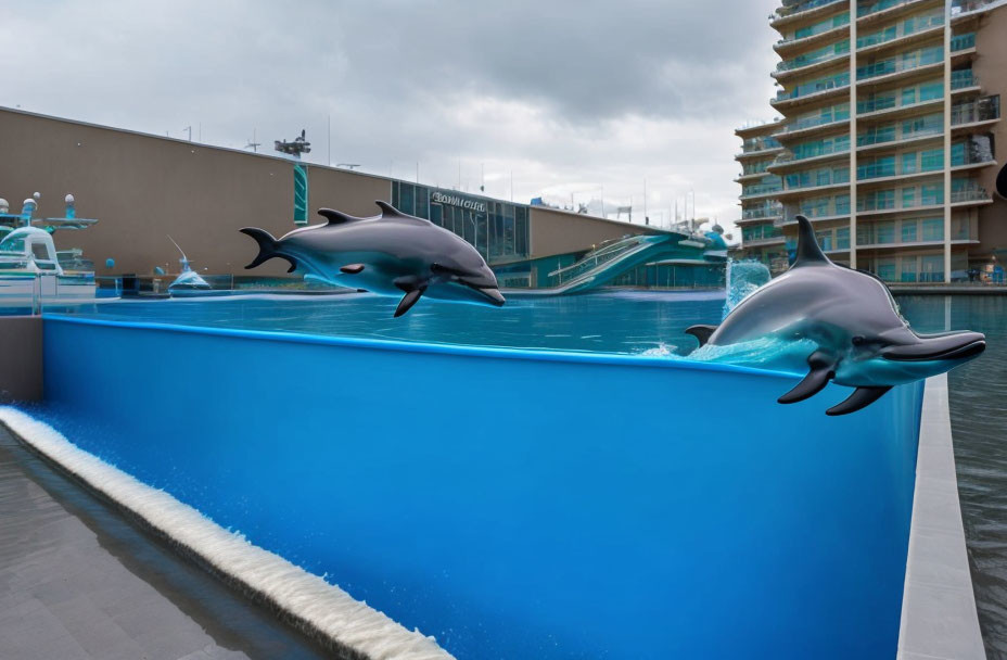 Dolphins on the pool 