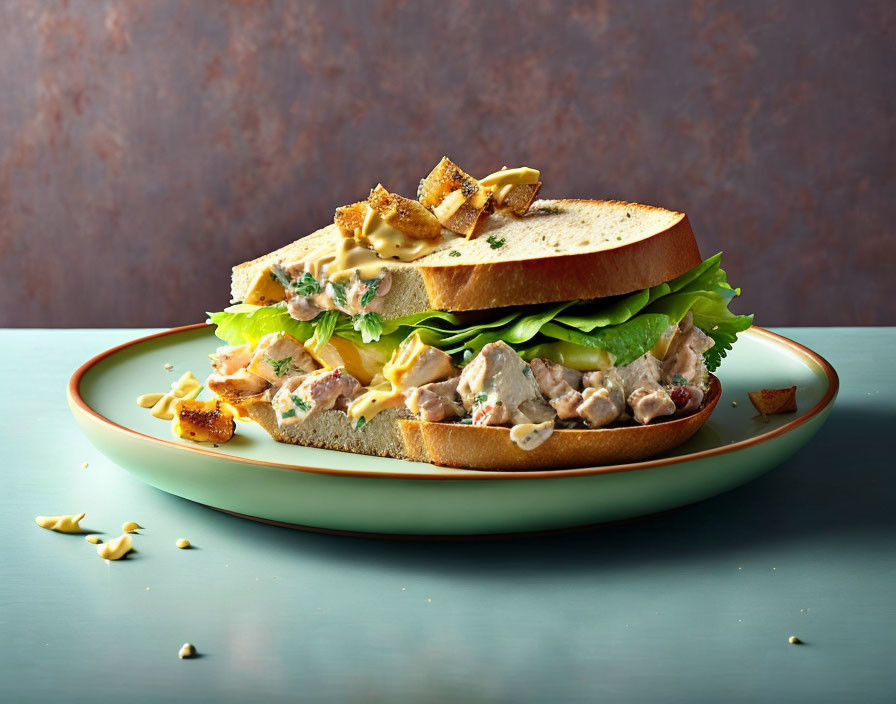 Cesar chicken salad sandwich