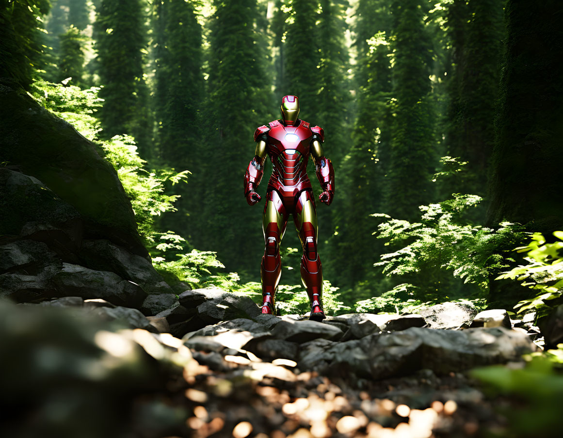 iron Man in a forest