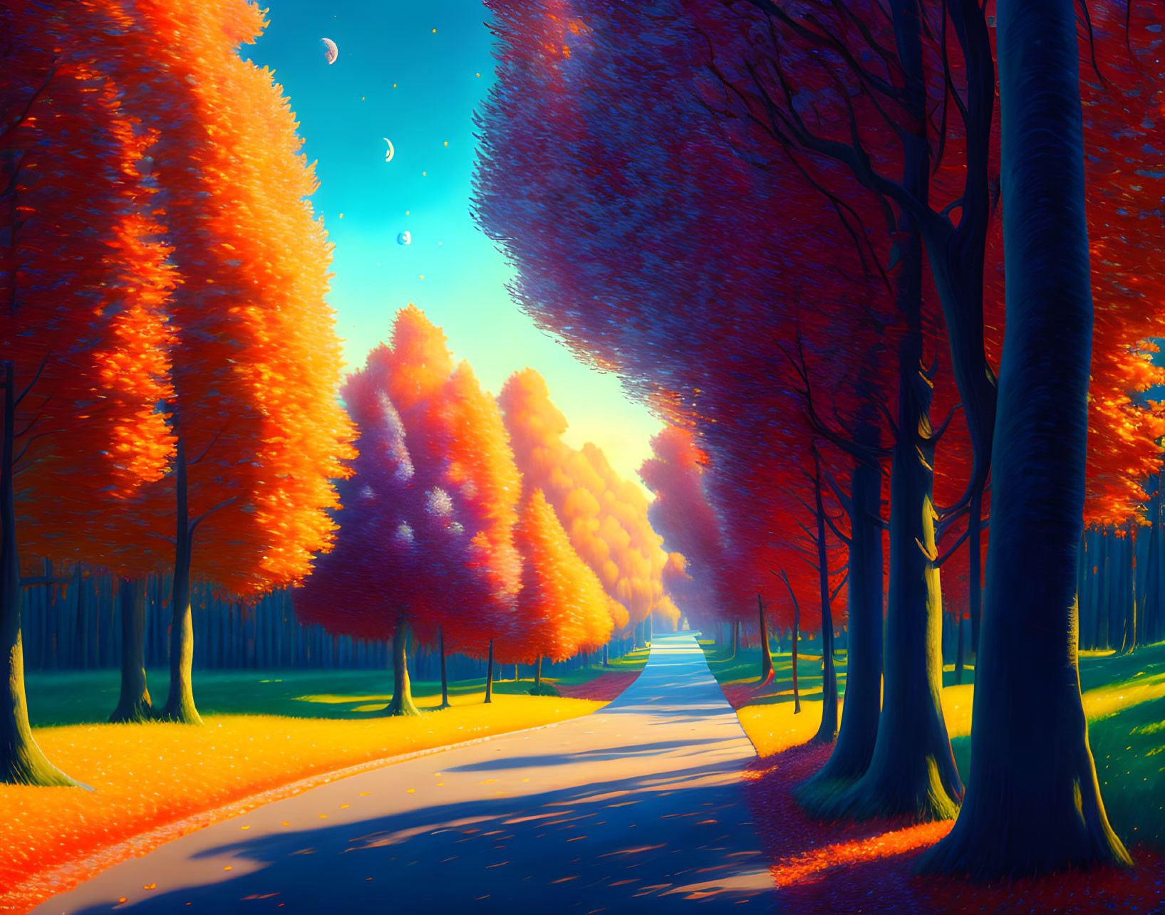 A Road under the trees. 