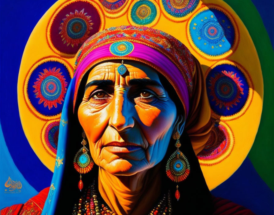 Vivid colorful portrait of an Ancient Kurdish