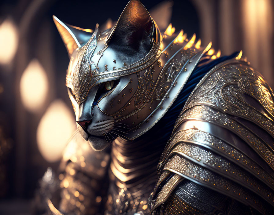  Kneeling cat knight 