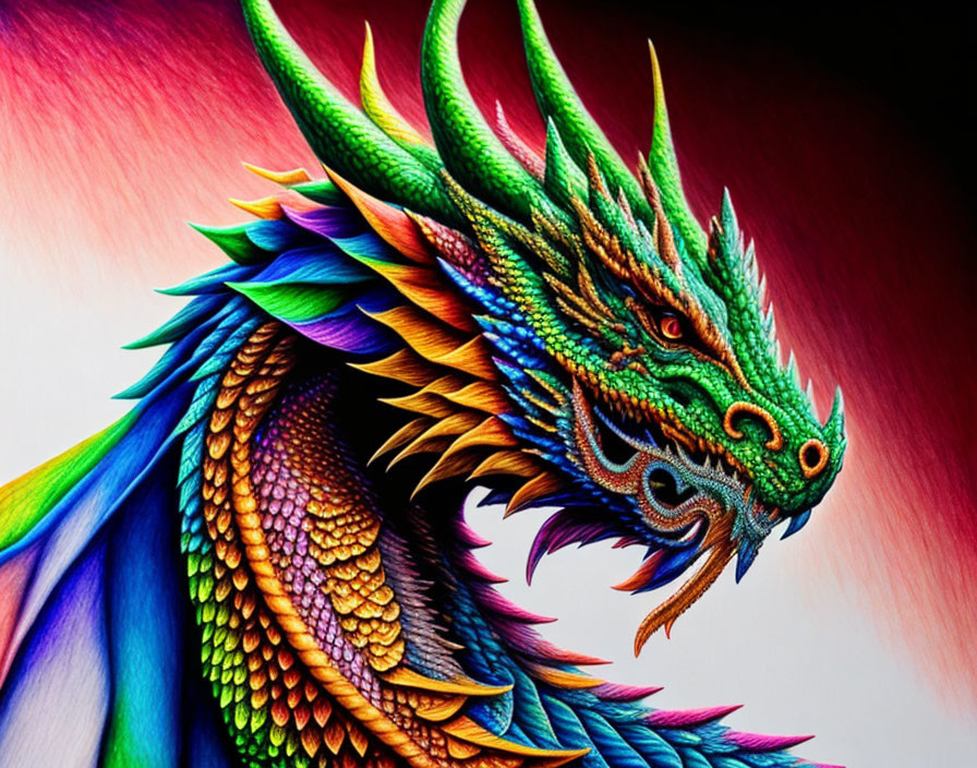 Dragon colored pencils