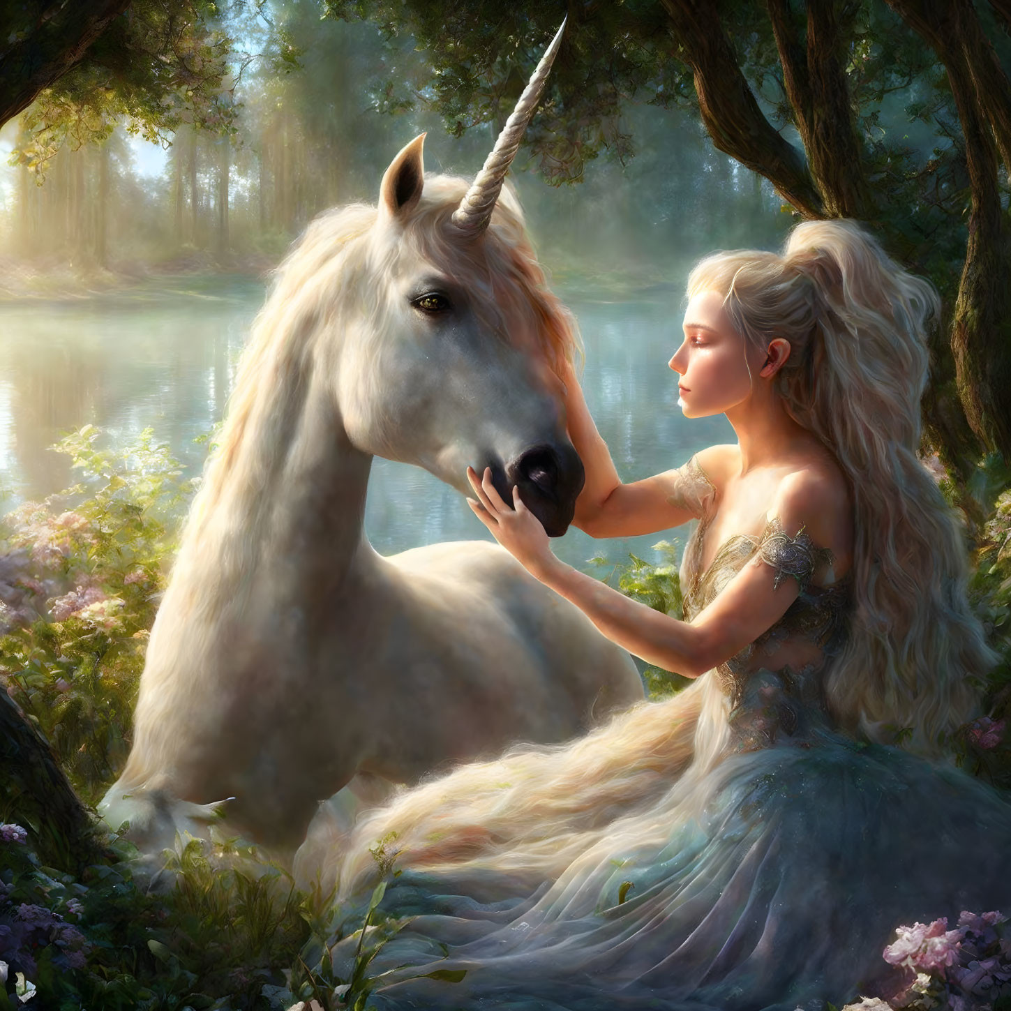 Girl and unicorn