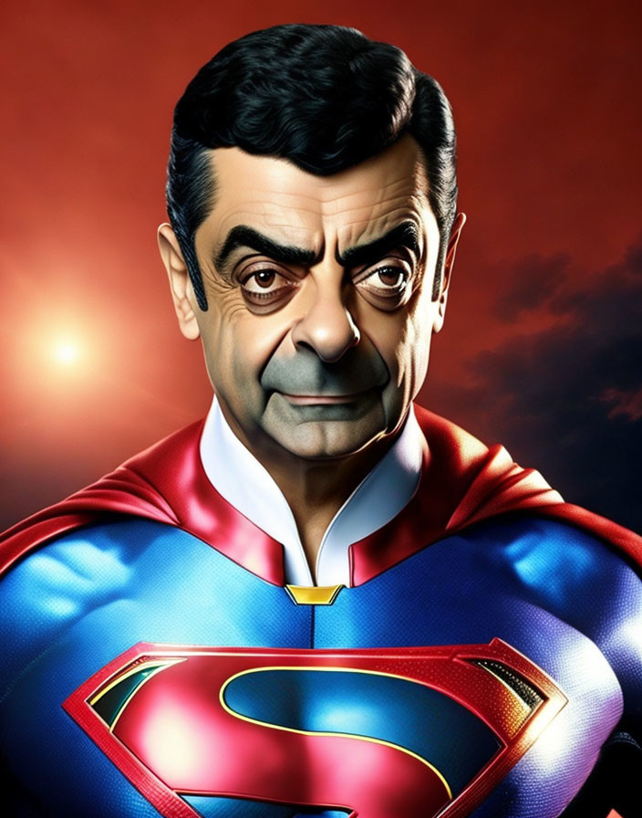 Digital Manipulated Image: British Actor in Superman Costume