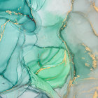 Turquoise and White Marble Textures with Gold Veining