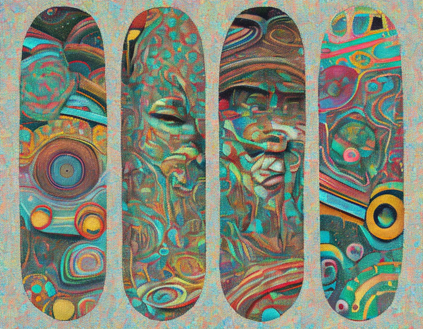 Colorful Psychedelic Abstract Art Skateboard Decks