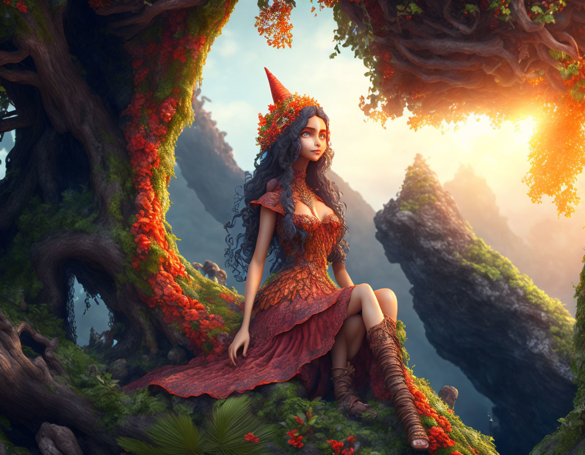 Volcanic Elf in a forest