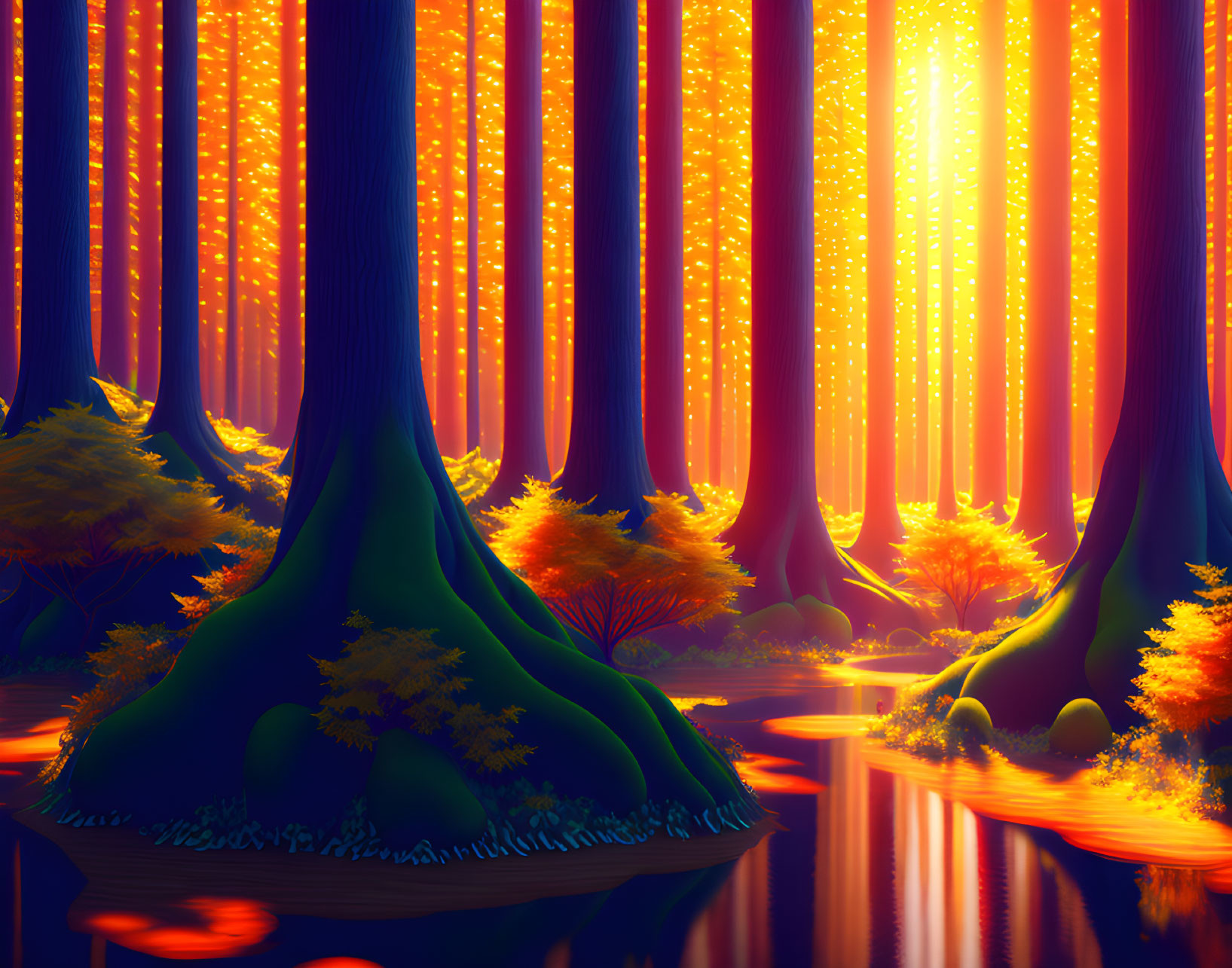 Forest at the Sun
