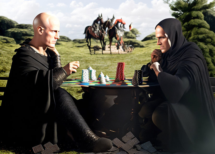 death and knight playing poker