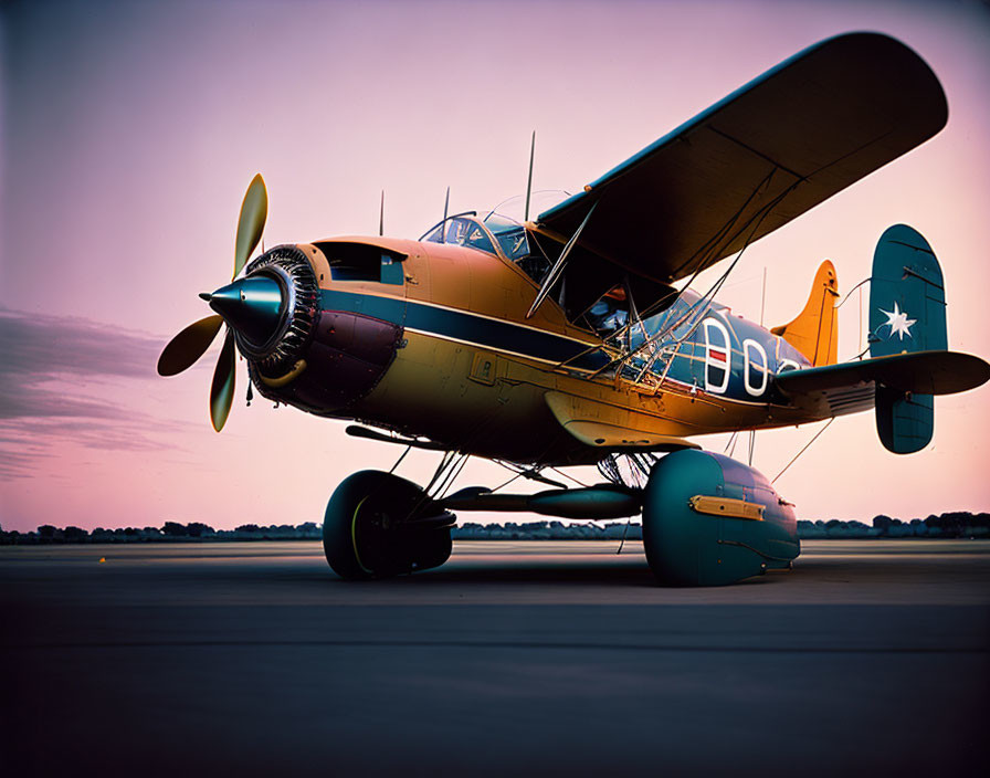 Antique airplane; Kodachrome color