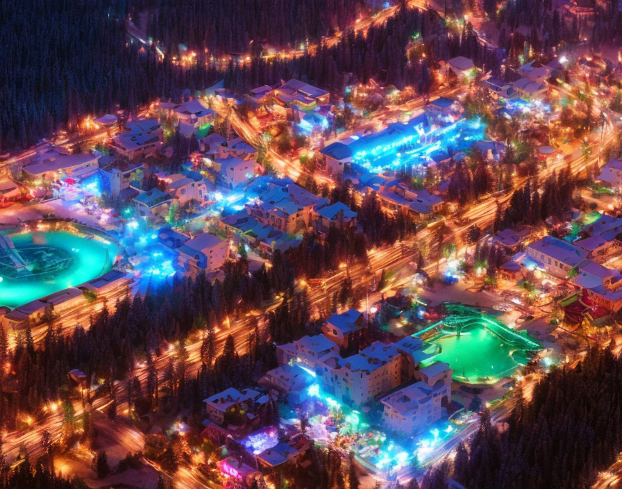 Cyberpunk Santa Claus Village