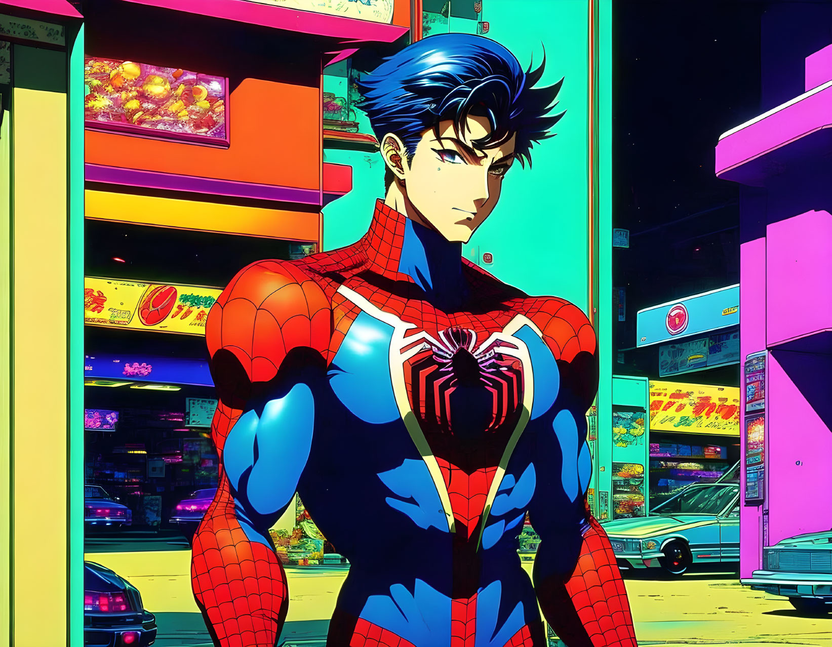 vintage 90s anime spiderman