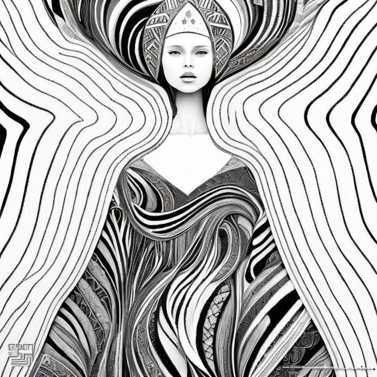 woman, vector black and white