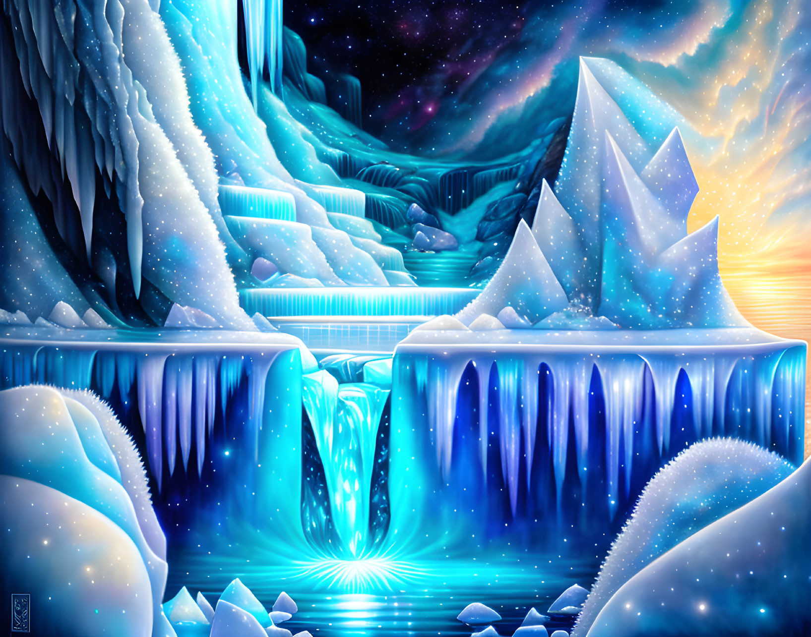 brain waterfall pearl diamond ice iceberg rays hal