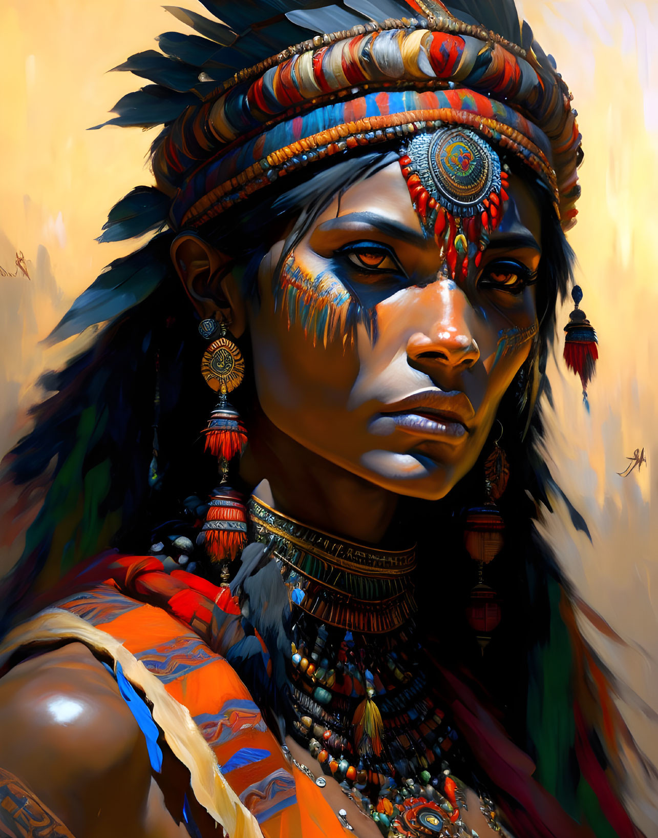 Tribal Warrior Woman Red Jewellery