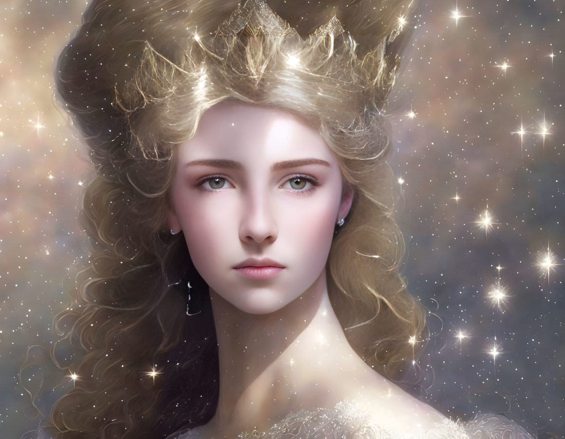 A beautiful princess wearing a diamond crown