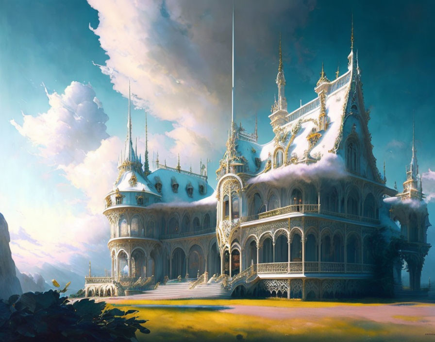 A white gothic palace