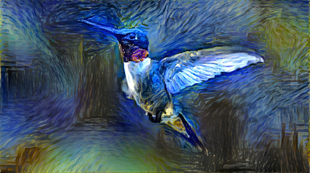Hummingbird Van Gogh style.