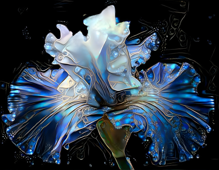 Blue iris metallic style