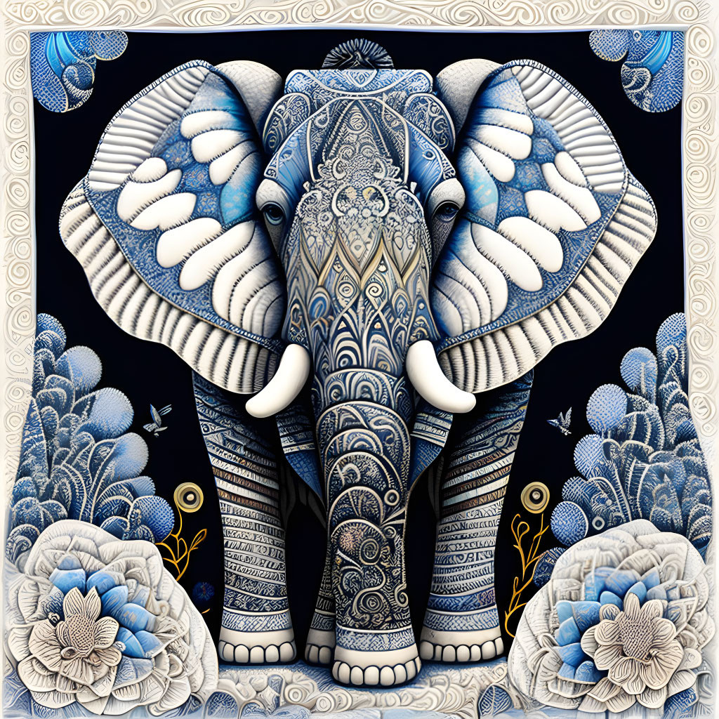 Zentangle Elephant Art