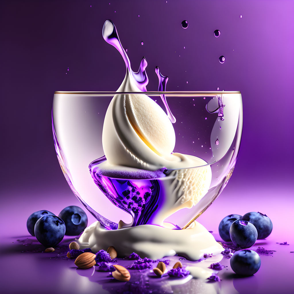 Blueberry Ice cream Art
