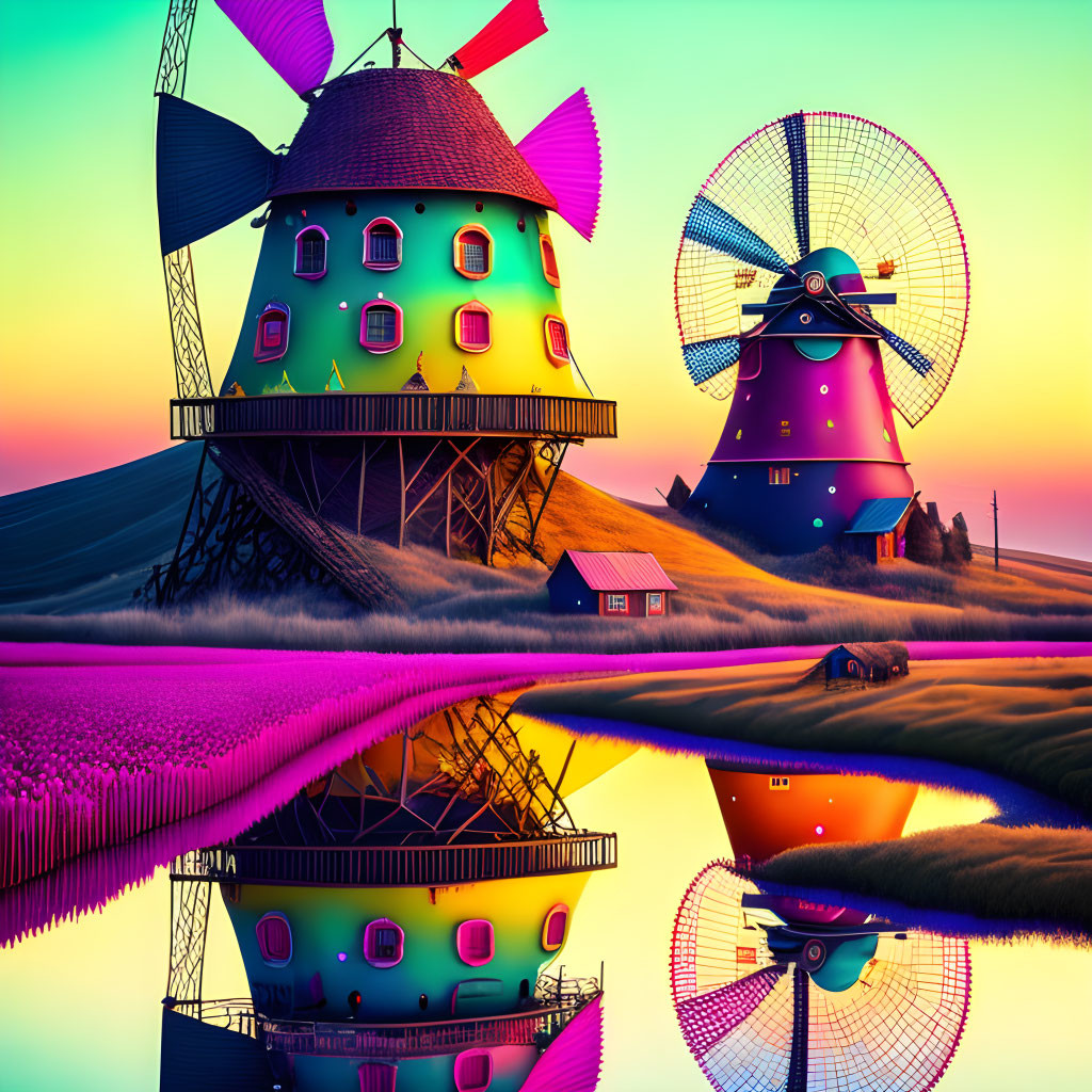 Colourful 3d Windmill