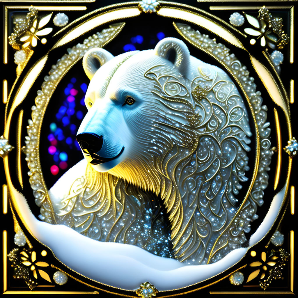 Polar Bear Gold Art