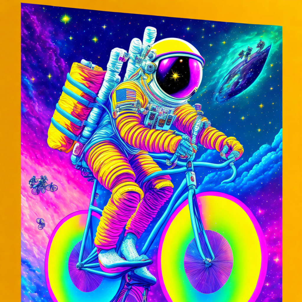 Astronaut riding a bicycle 