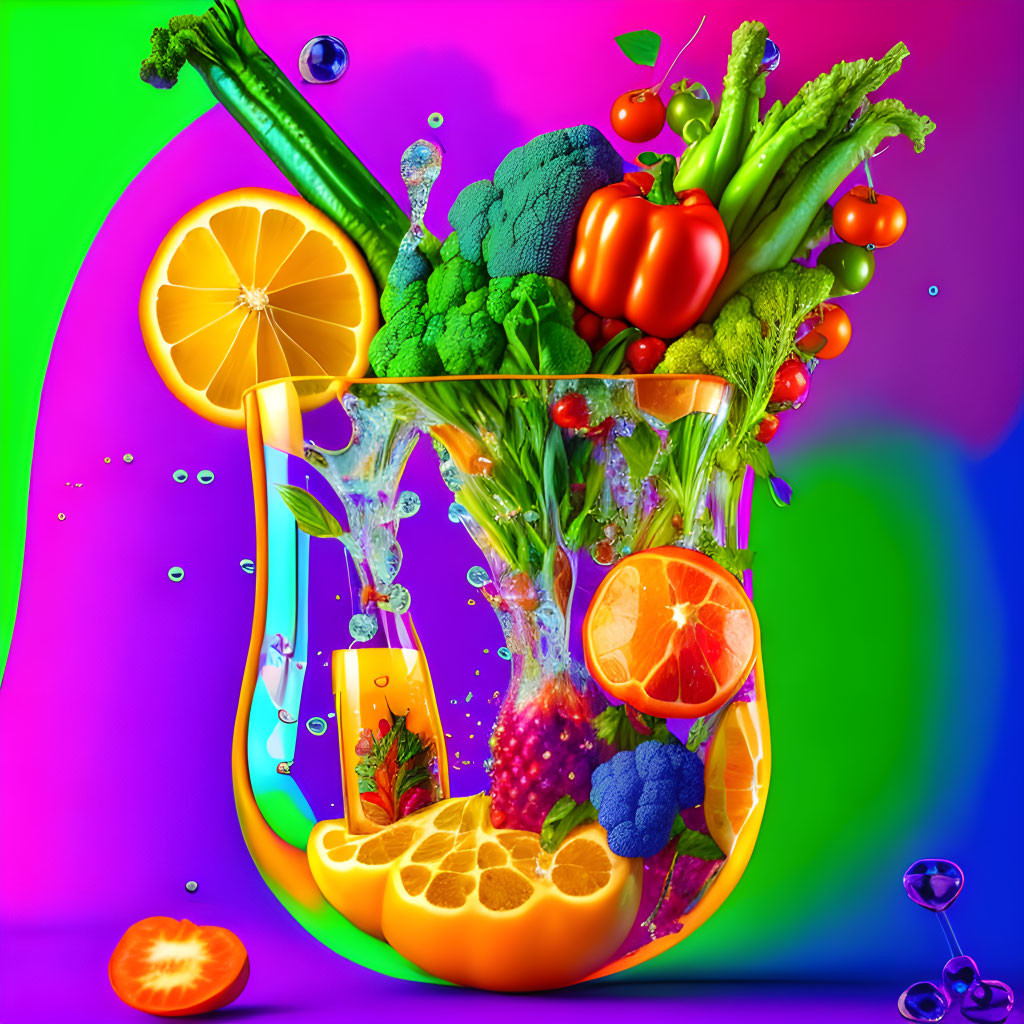Fruit & vegetable glass splash