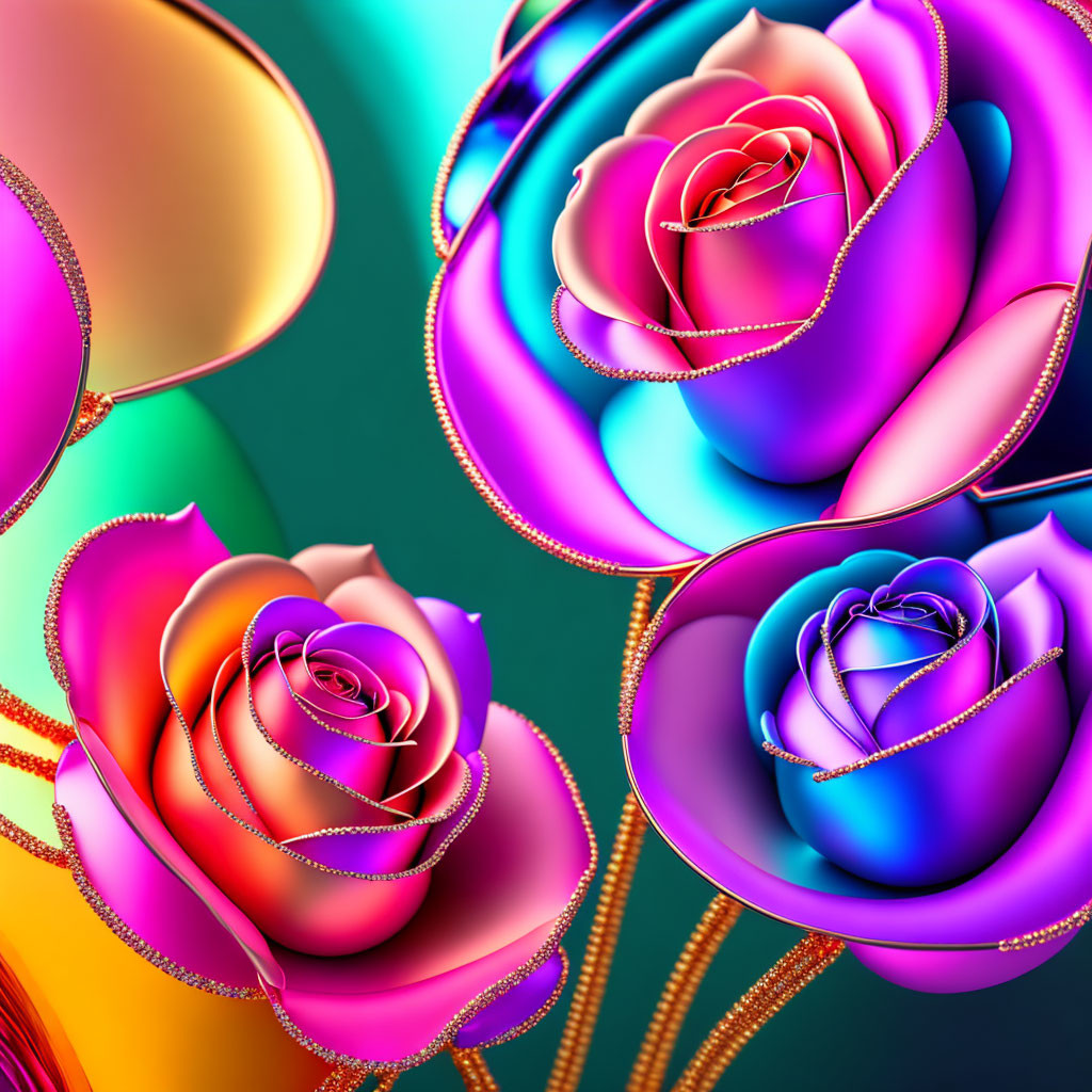 Abstract Transparent Flowers