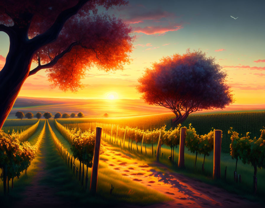 A vineyard landscape