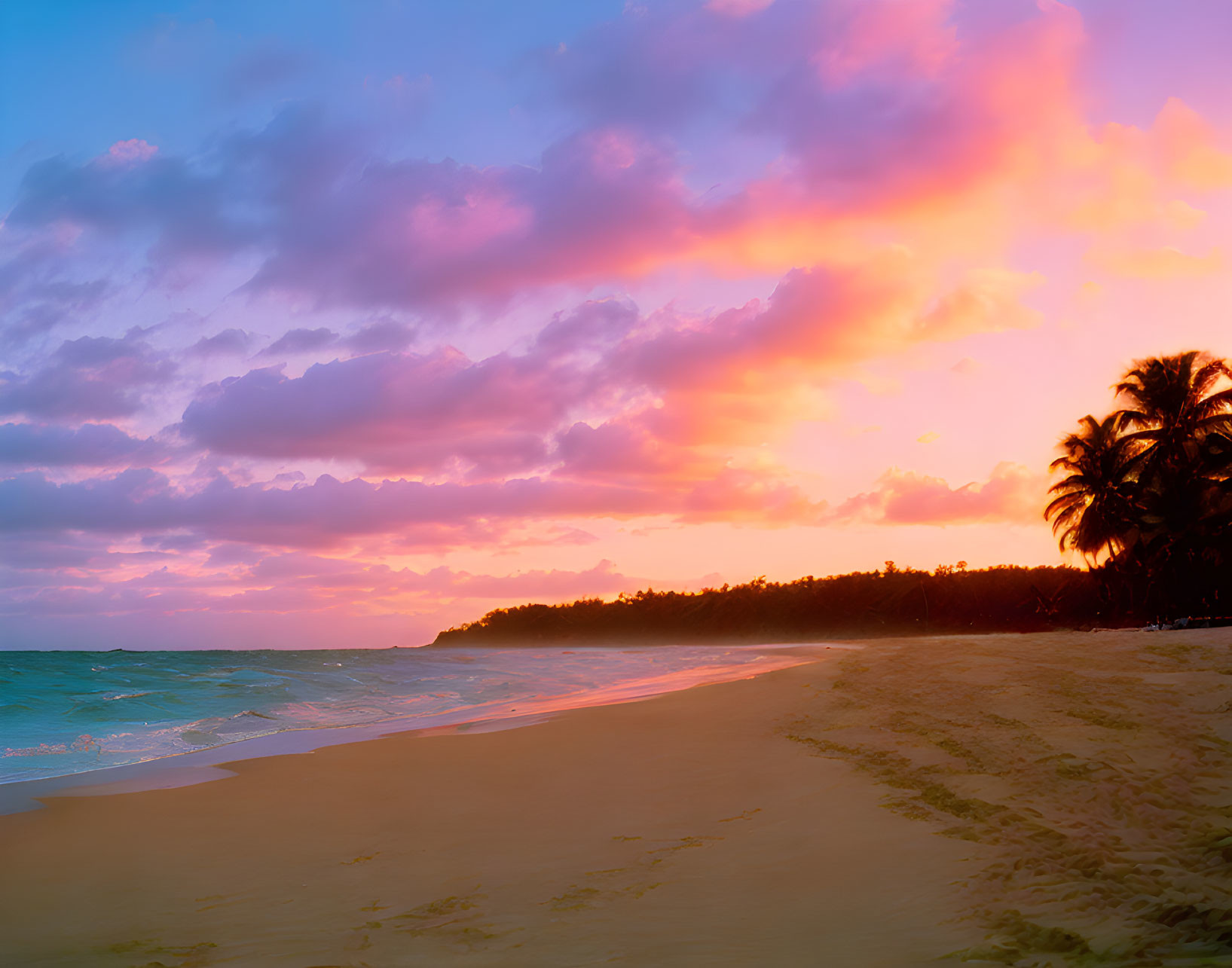 sunset  beach scene