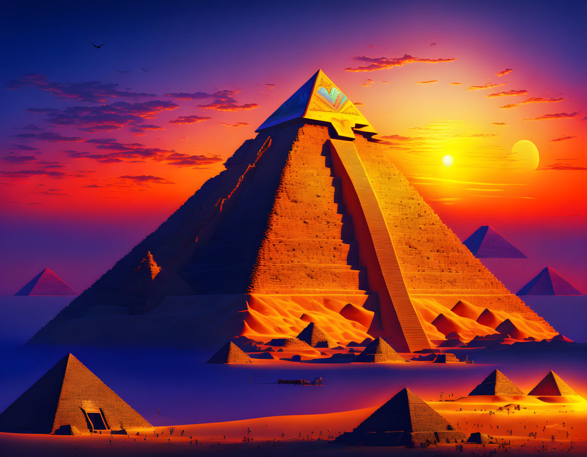 Egypt Pyramid on a sunset horizon