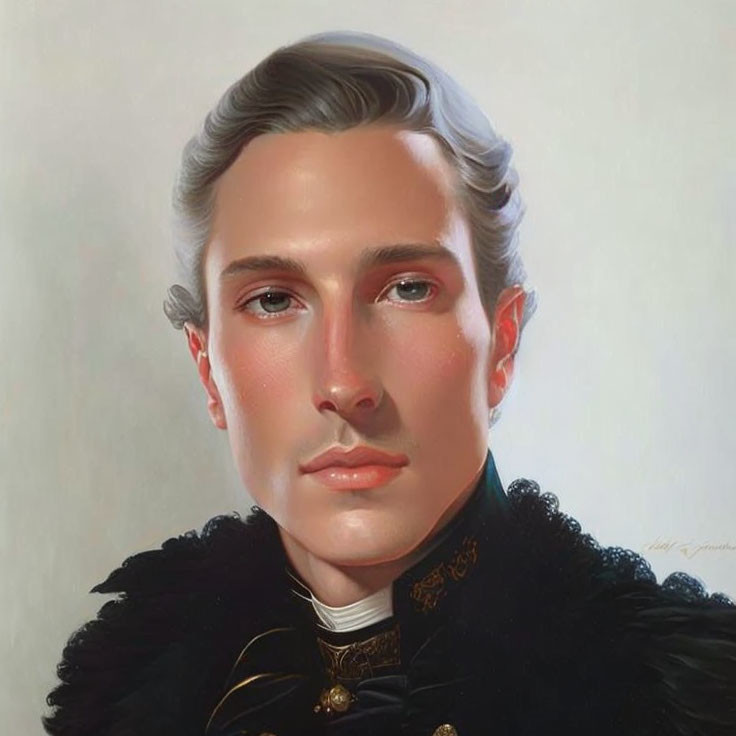 Portrait of a Young Man in Ornate Military Uniform